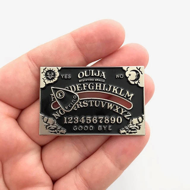 Black and Silver Ouija Pin